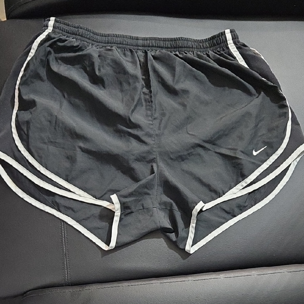 Nike Women's Black Athletic Shorts with White Trim